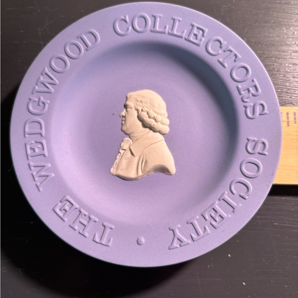 Wedgwood Blue Jasperware Medallion Plate with White Relief